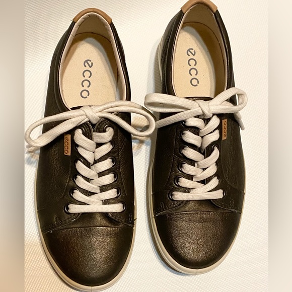 Ecco Soft 7 Sneakers Size 5 Wide Width EUC metallic deep green taupe color - Picture 7 of 14